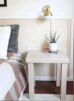 Load image into Gallery viewer, White Oak Herringbone End Table - (Wood 4-Post Legs)