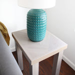 Load image into Gallery viewer, White Oak Herringbone End Table - (Wood 4-Post Legs)