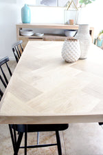 Load image into Gallery viewer, White Oak Herringbone Dining Table
