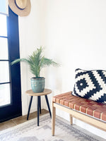 Load image into Gallery viewer, Round Solid Red Oak End Table - (Tapered Metal Legs)
