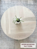 Load image into Gallery viewer, Round White Oak Wood Coffee Table with Pedestal Base
