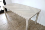 Load image into Gallery viewer, White Oak Single Herringbone Dining Table (Metal &amp; Wood Leg Options)
