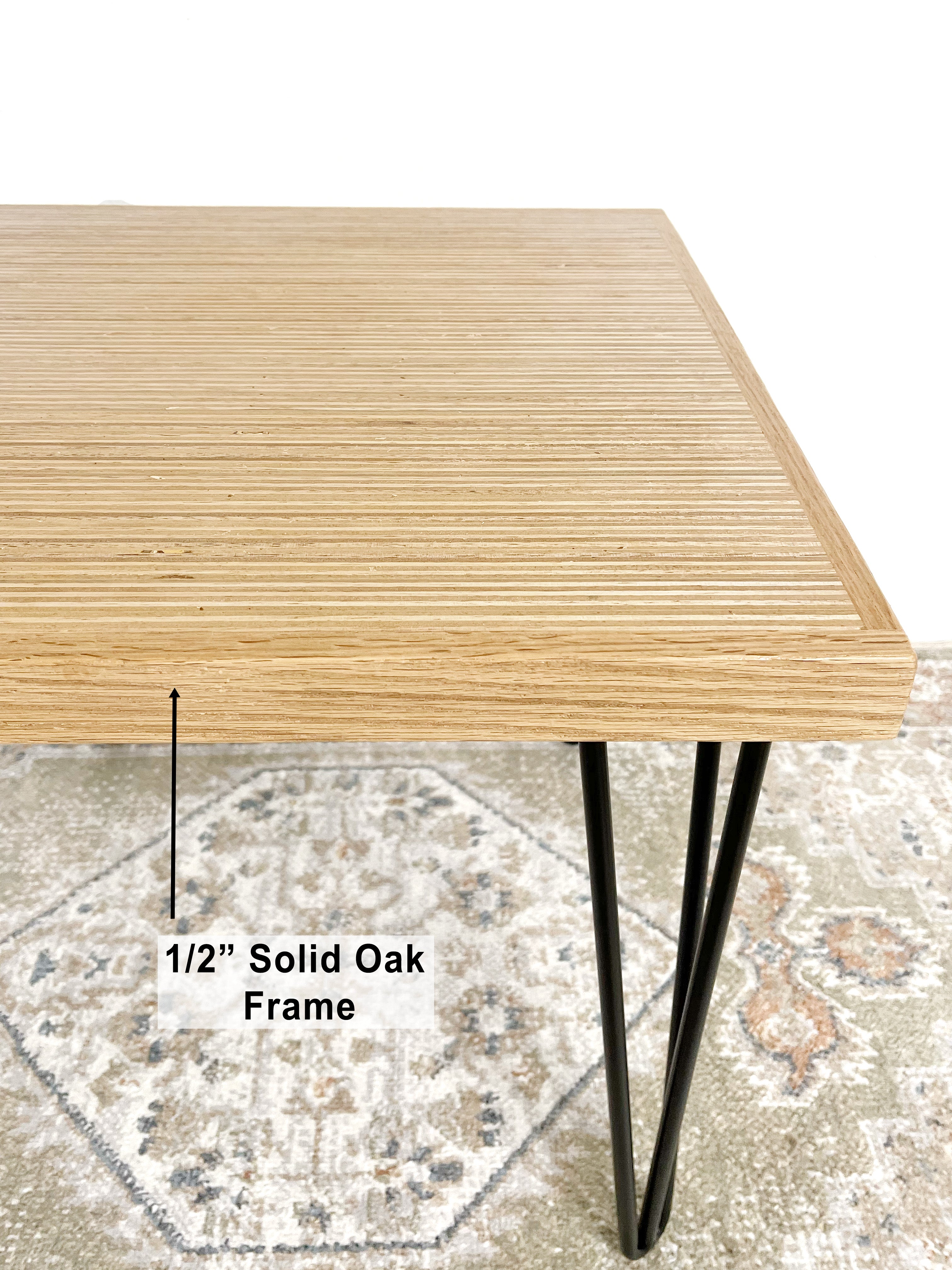 Square Wood & Metal Side Table in Natural Finish - (Hairpin Legs)