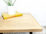 Load image into Gallery viewer, Square Wood &amp; Metal Side Table in Natural Finish - (Tapered Legs)
