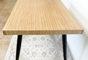 Natural Rectangular Wood & Metal End Table - (Tapered Legs)