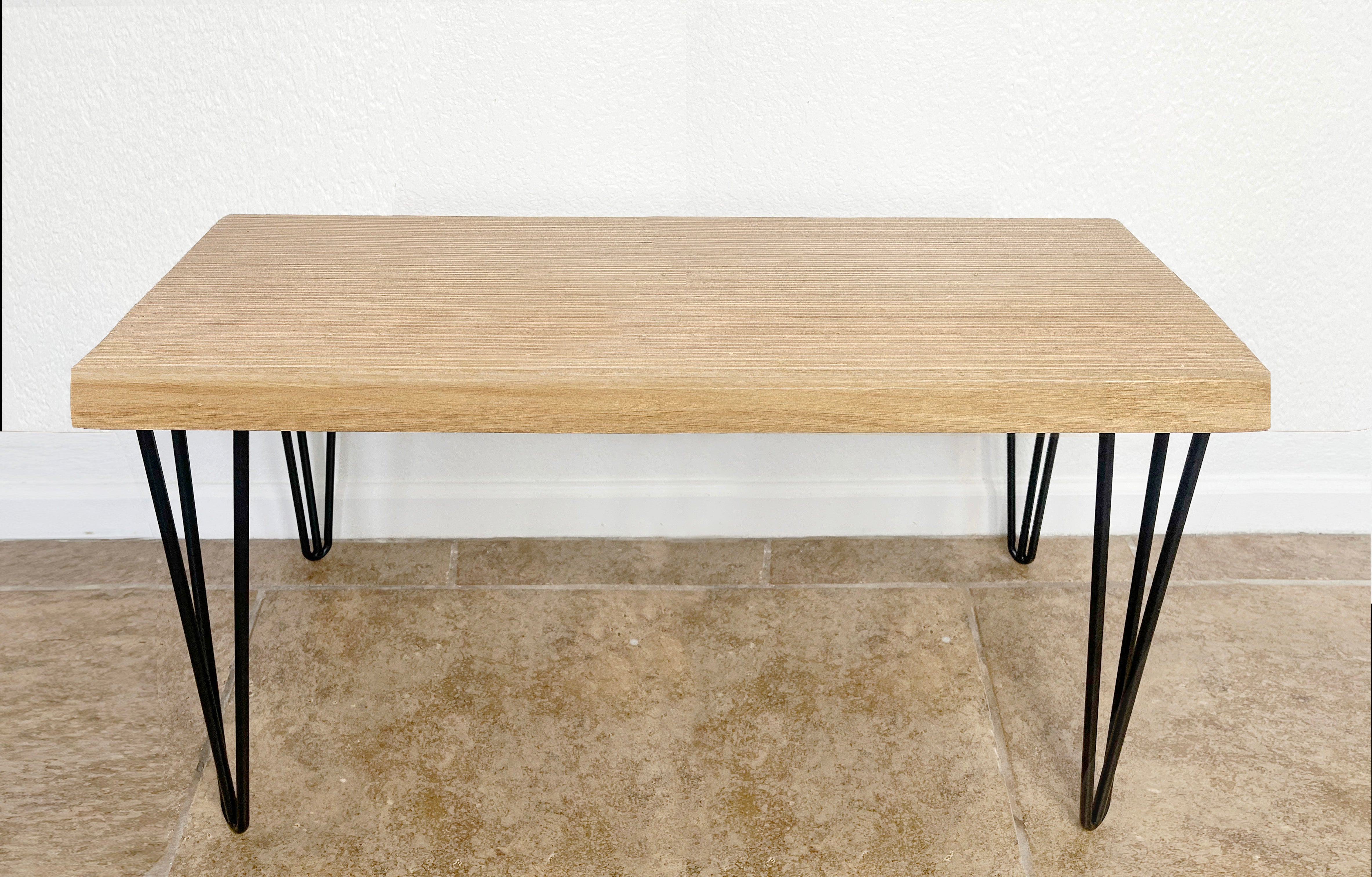 Modern Natural Wood & Metal Bench - (Metal Hairpin or U-shape Legs)
