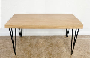 Modern Natural Wood & Metal Bench - (Metal Hairpin or U-shape Legs)