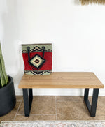 Load image into Gallery viewer, Southwestern Style Wood &amp; Metal Bench - (Metal U-shape or Hairpin Legs)
