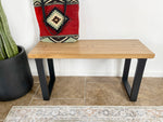 Load image into Gallery viewer, Modern Southwestern Style Wood &amp; Metal Bench - (Metal Hairpin or U-shape Legs)
