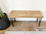 Load image into Gallery viewer, Modern Southwestern Style Wood &amp; Metal Bench - (Metal Hairpin or U-shape Legs)
