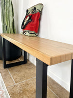 Load image into Gallery viewer, Southwestern Style Wood &amp; Metal Bench - (Metal U-shape or Hairpin Legs)
