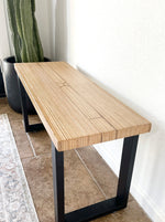 Load image into Gallery viewer, Modern Southwestern Style Wood &amp; Metal Bench - (Metal Hairpin or U-shape Legs)
