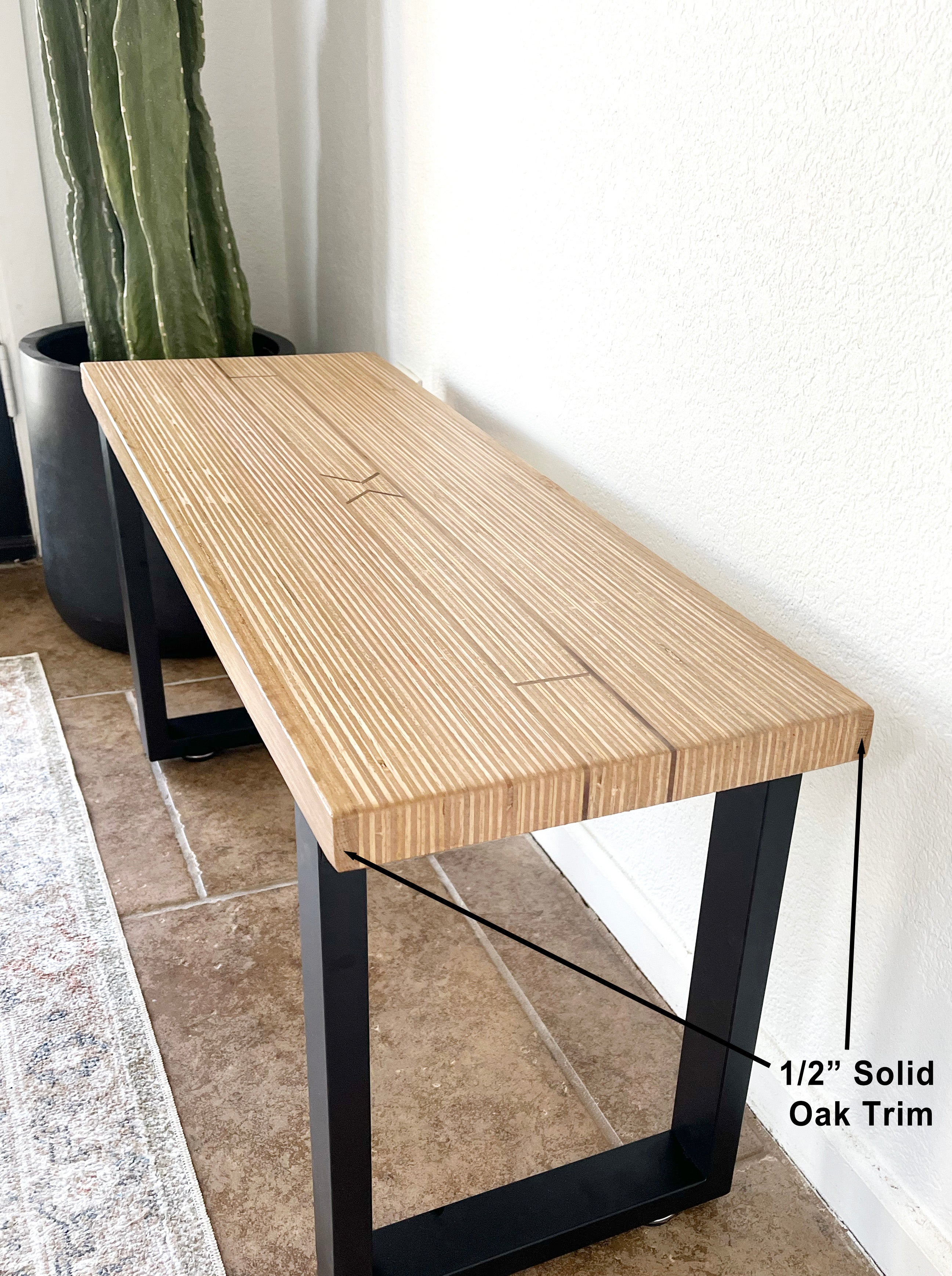 Southwestern Style Wood & Metal Bench - (Metal U-shape or Hairpin Legs)