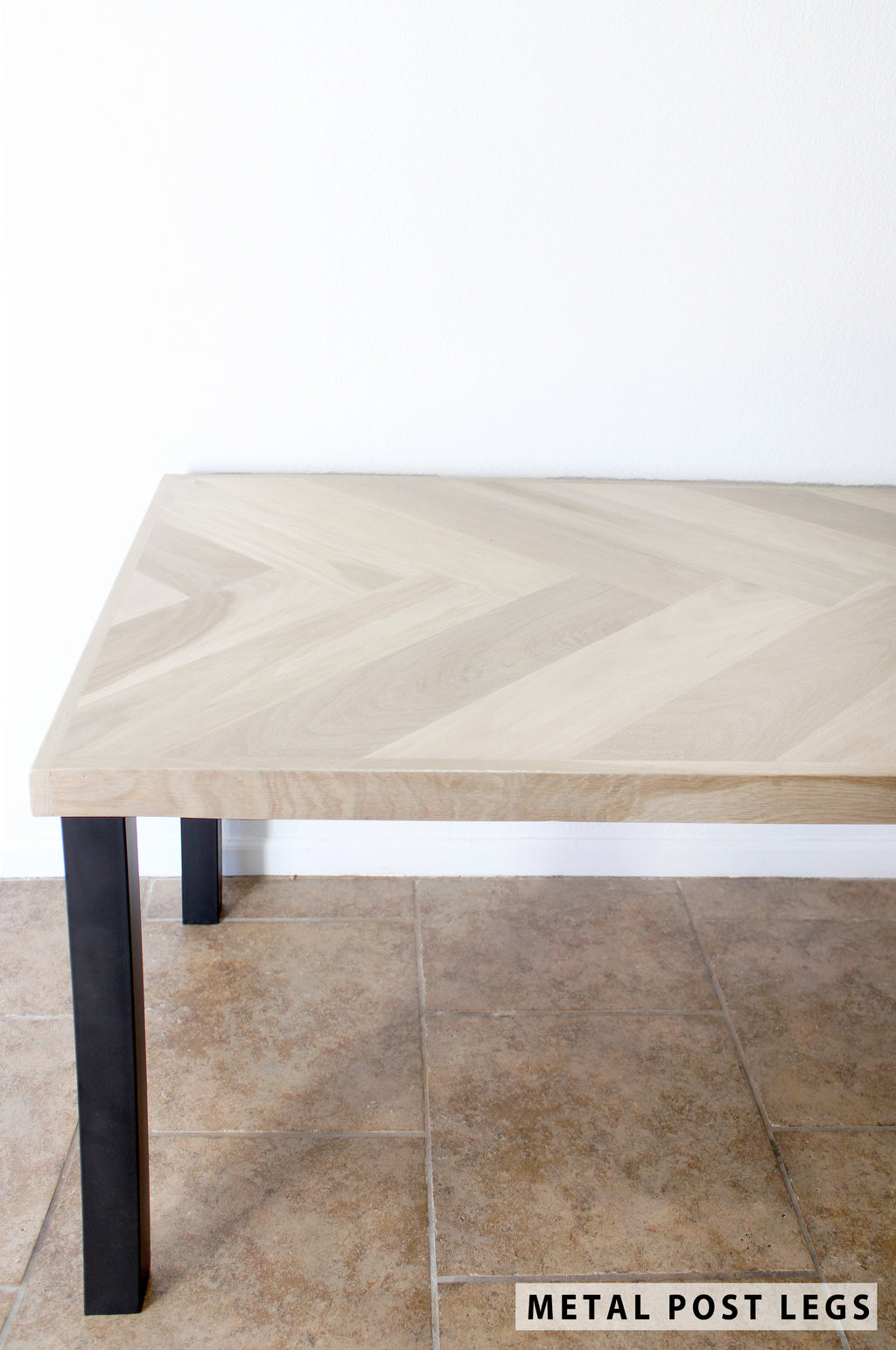 Wood Dining Table with Metal Legs