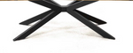 Load image into Gallery viewer, 82x42 Custom Shape Oval White Oak Single Herringbone Dining Table - Black Metal Spider Base
