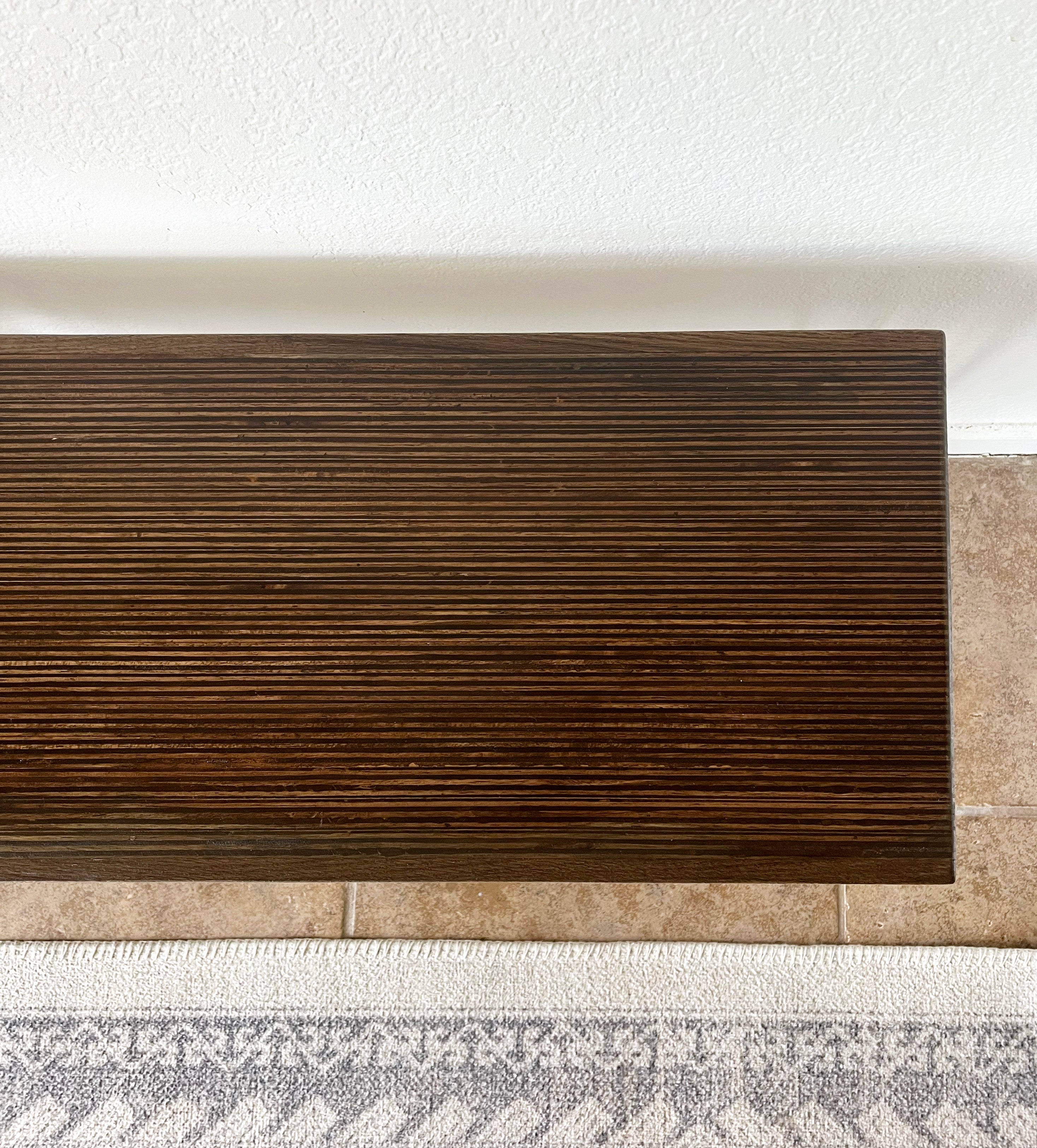 Modern Wood & Metal Bench w/ Walnut Stain - (Metal Hairpin or U-shape Legs)