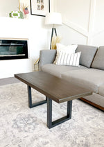 Load image into Gallery viewer, Rectangular Wood &amp; Metal Coffee Table - (Walnut Stain)
