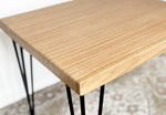 Load image into Gallery viewer, Modern Wood &amp; Metal Bench w/ Walnut Stain - (Metal Hairpin or U-shape Legs)
