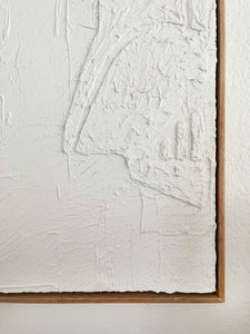 Star Wars Darth Vader White Plaster Wall Art -Framed in White Oak Wood