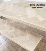 Load image into Gallery viewer, White Oak Wood Herringbone Bench (Metal U-shape Legs)
