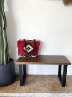 Load image into Gallery viewer, Wood &amp; Metal Bench w/ Walnut Stain - (Metal U-shape or Hairpin Legs)
