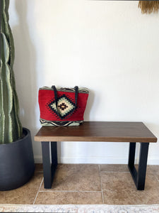 Wood & Metal Bench w/ Walnut Stain - (Metal U-shape or Hairpin Legs)