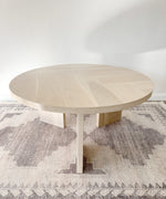 Load image into Gallery viewer, Modern White Oak Wood Coffee Table with Round Top
