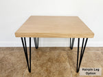 Load image into Gallery viewer, Natural Rectangular Wood &amp; Metal End Table - (Hairpin Legs)
