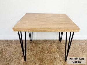Natural Rectangular Wood & Metal End Table - (Hairpin Legs)