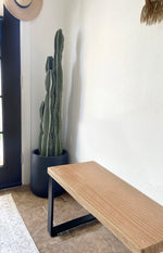 Load image into Gallery viewer, Natural Wood &amp; Metal Bench - (Metal U-shape or Hairpin Legs)
