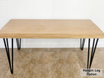 Load image into Gallery viewer, Natural Wood &amp; Metal Bench - (Metal U-shape or Hairpin Legs)
