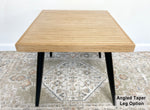Load image into Gallery viewer, Square Wood &amp; Metal Side Table in Natural Finish - (Tapered Legs)
