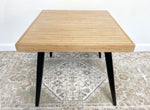 Load image into Gallery viewer, Square Wood &amp; Metal Side Table in Natural Finish - (Tapered Legs)
