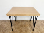 Load image into Gallery viewer, Natural Rectangular Wood &amp; Metal End Table - (Hairpin Legs)
