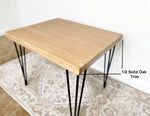 Load image into Gallery viewer, Natural Rectangular Wood &amp; Metal End Table - (Hairpin Legs)
