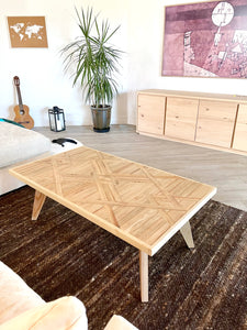 Modern Southwestern Wood Coffee Table - (Angled Wood or Metal Hairpin Legs)