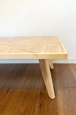 Load image into Gallery viewer, Modern Southwestern Wood Coffee Table - (Angled Wood or Metal Hairpin Legs)
