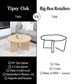 Load image into Gallery viewer, Modern Round Solid Red Oak Wood Coffee Table (Wood Slab Legs)
