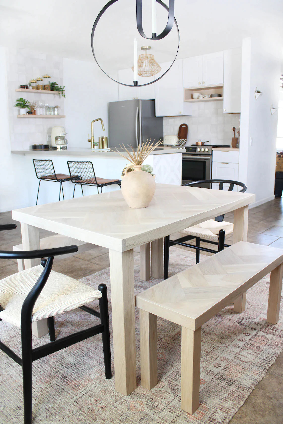 Herringbone dining discount table set