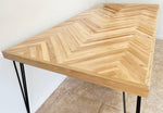 Load image into Gallery viewer, Natural Herringbone Dining Table
