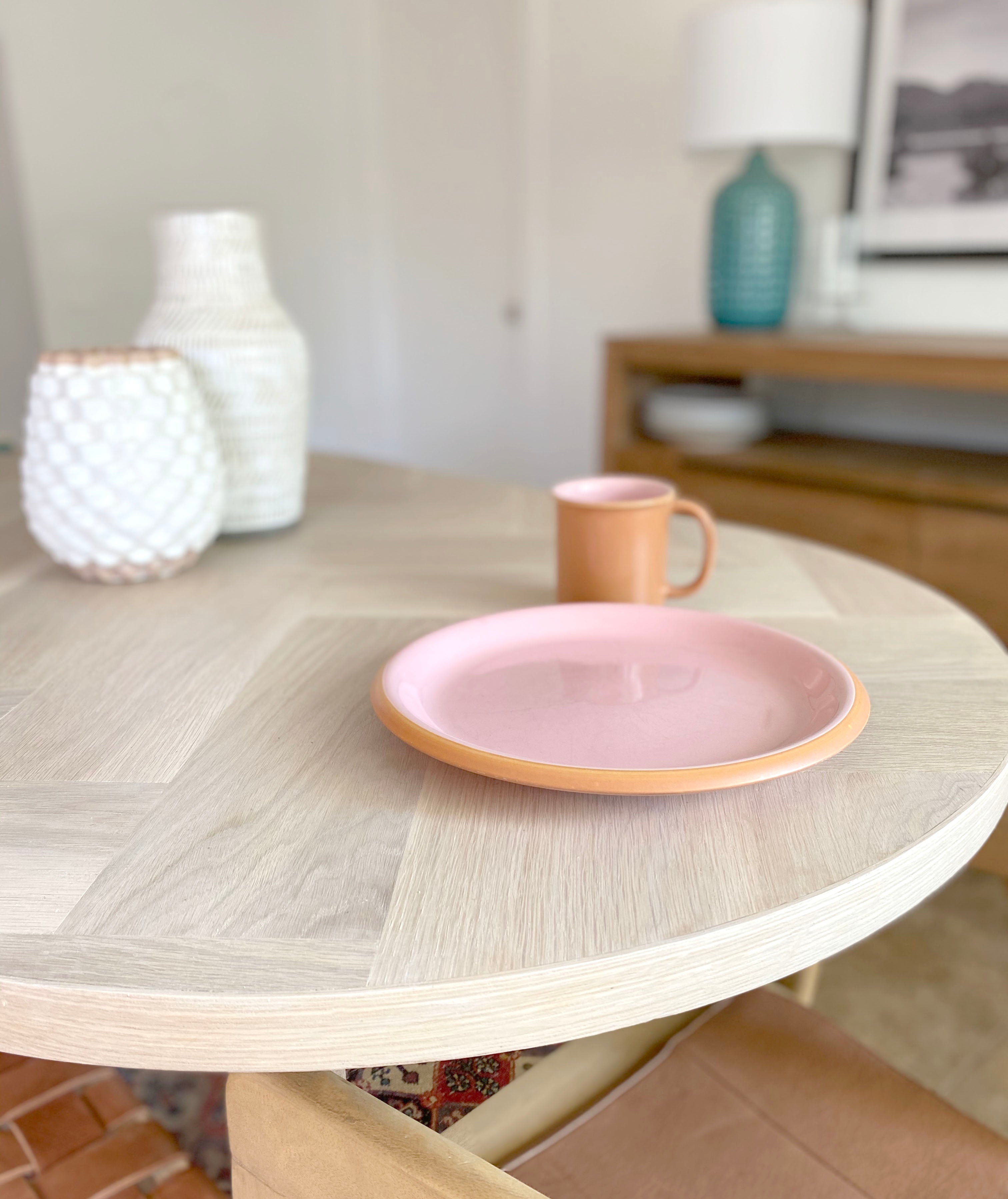white oak oval dining table