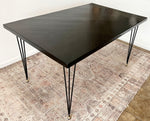 Load image into Gallery viewer, black lath wood dining table
