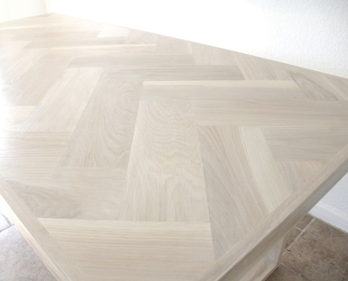 oak herringbone table