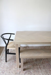 white oak dining table set