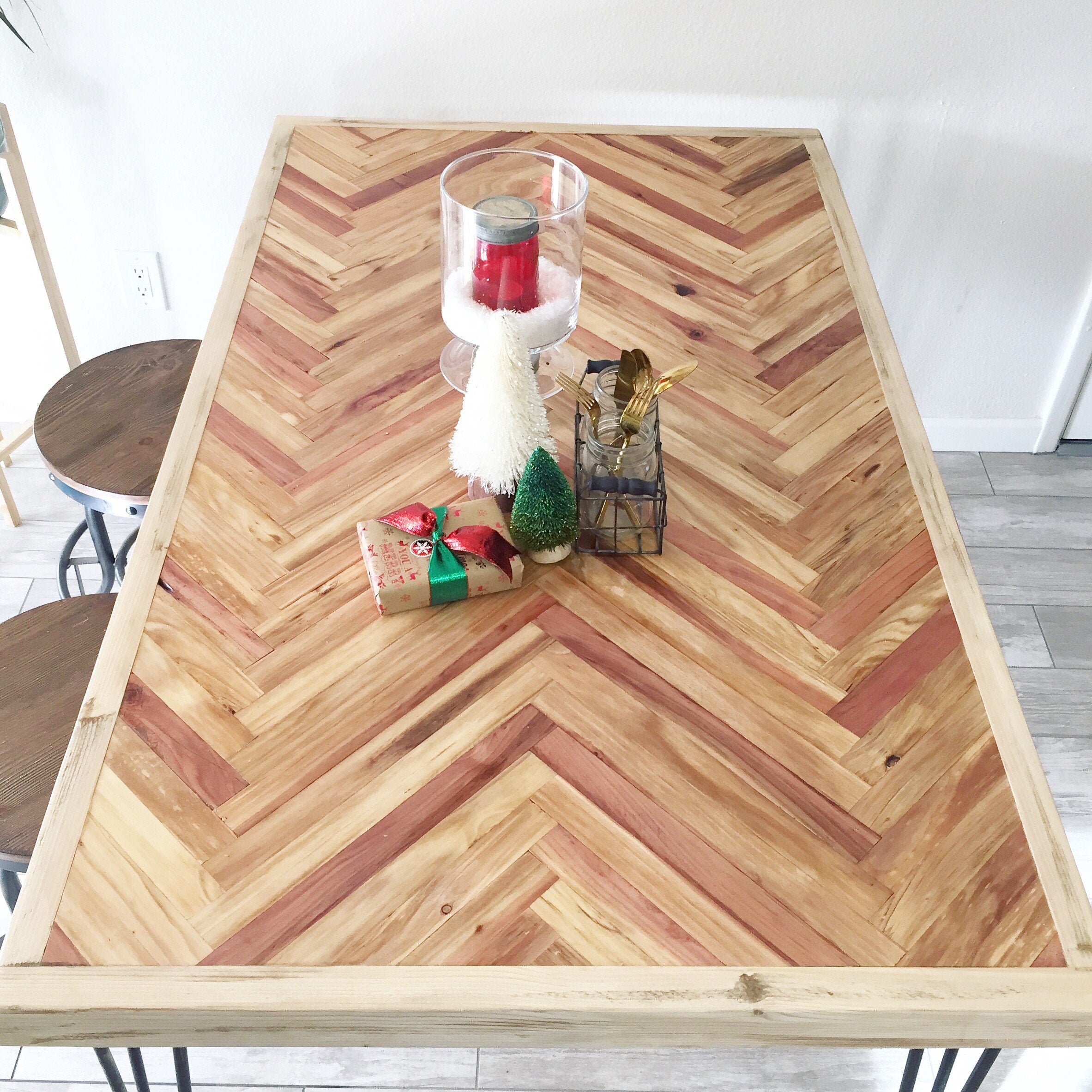 natural lath wood dining table
