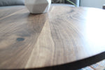 Load image into Gallery viewer, Round Natural Walnut and Tapered White Oak Legs Coffee Table
