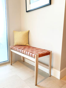 Leather strap bench 